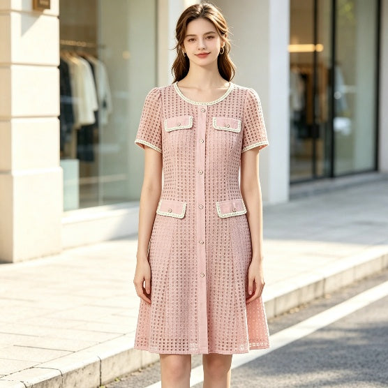 Elegant Pink Midi Dress