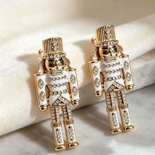 Crystal Nutcracker Drop Earrings