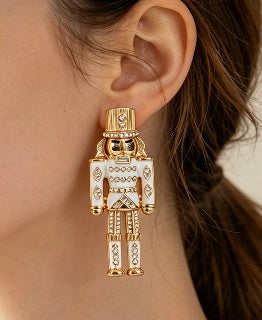 Crystal Nutcracker Drop Earrings