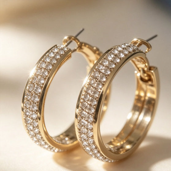 Pavé Crystal Hoop Earrings