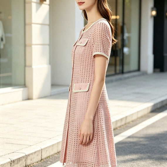 Elegant Pink Midi Dress