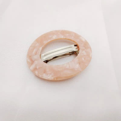 Marble Oval Hair Barrette