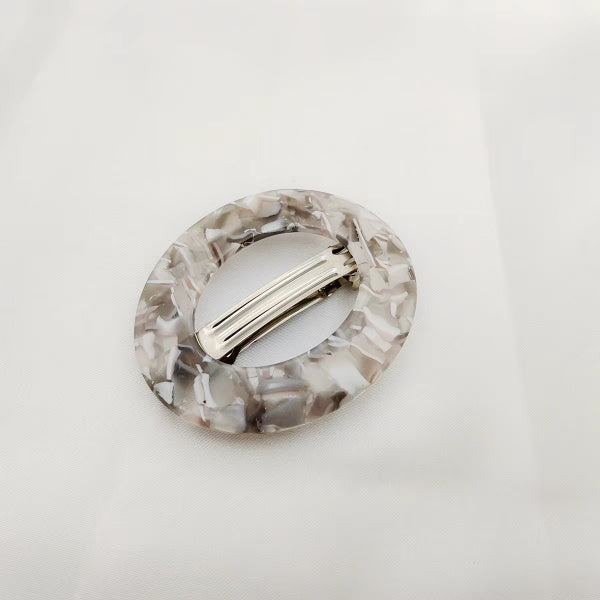 Marble Oval Hair Barrette